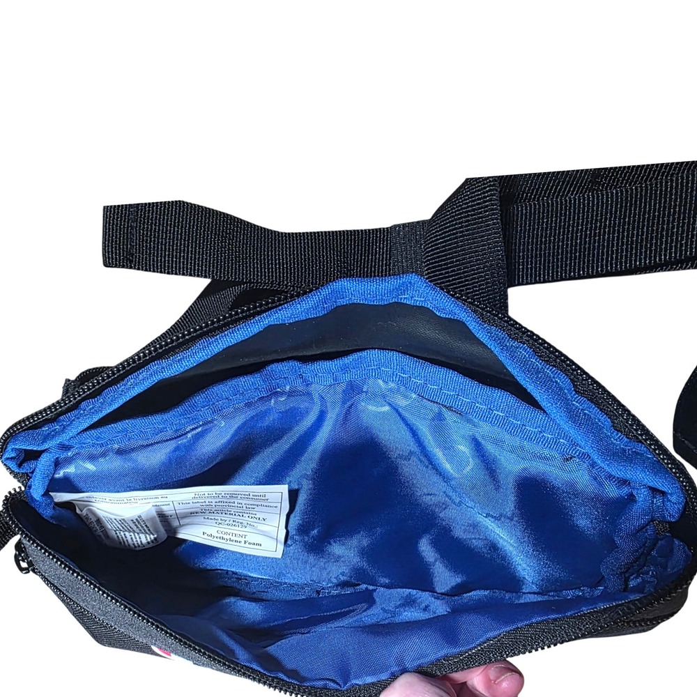 Champion Belt Bag Fanny Pack Black Zip Two-Pocket Adjustable Strap - Picture 4 of 7